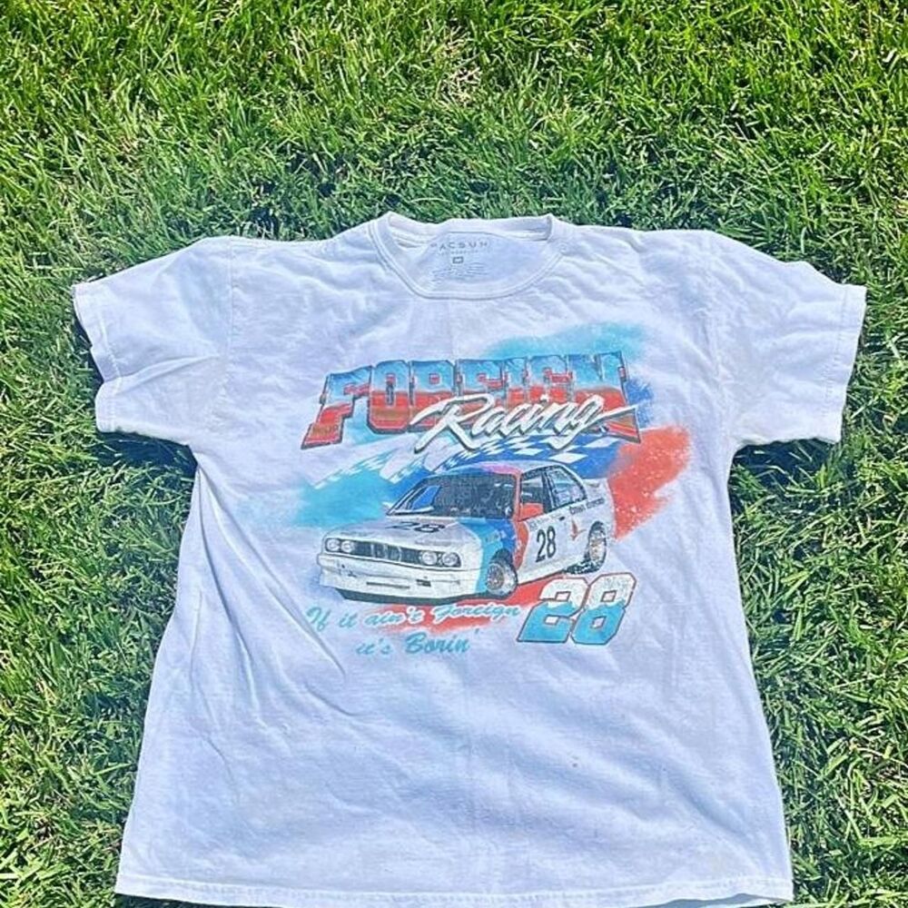 Pacsun Men's White and Blue T-shirt